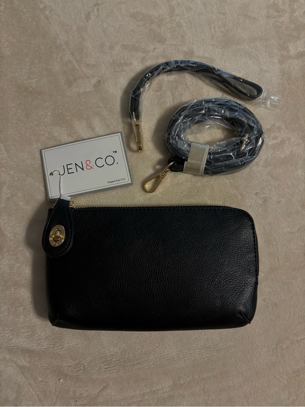Black Leather Crossbody Bag